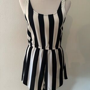 MINKPINK Monochrome Striped Jumpsuit